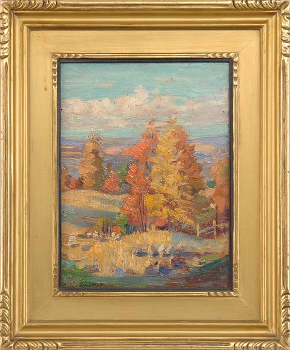 EMILY LOUISE ORR ELLIOTT Canadian 1867 1952 PANORAMIC FALL LANDSCAPE