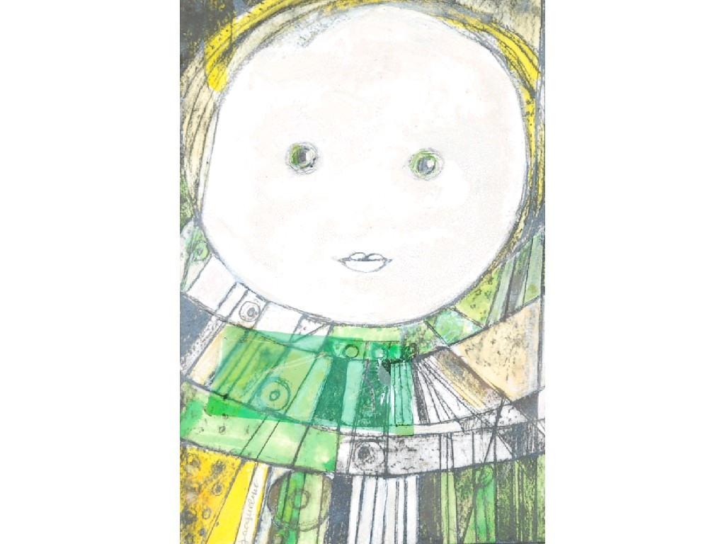 JACQUELINE GROAG 1903 1985 MIXED MEDIUM Head of a Girl