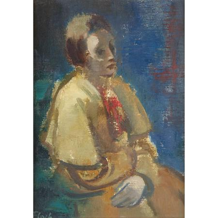 Joseph Floch Austrian 1895 1977 Seated Woman in a Brown