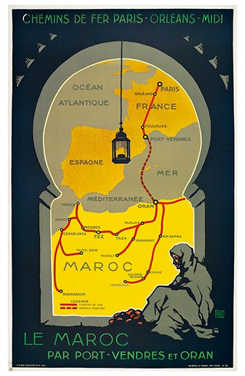 ALO CHARLES HALLO 1884 1969 LE MAROC PAR PORT VENDRES
