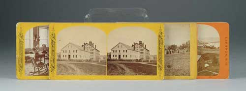 LOT OF ELEVEN SHAKER STEREOPTIC CARDS Four Kimball Photographer Concord