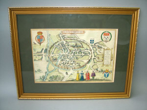 Franz Hogenberg 16 17th century Canterbury 1588 1624 hand coloured