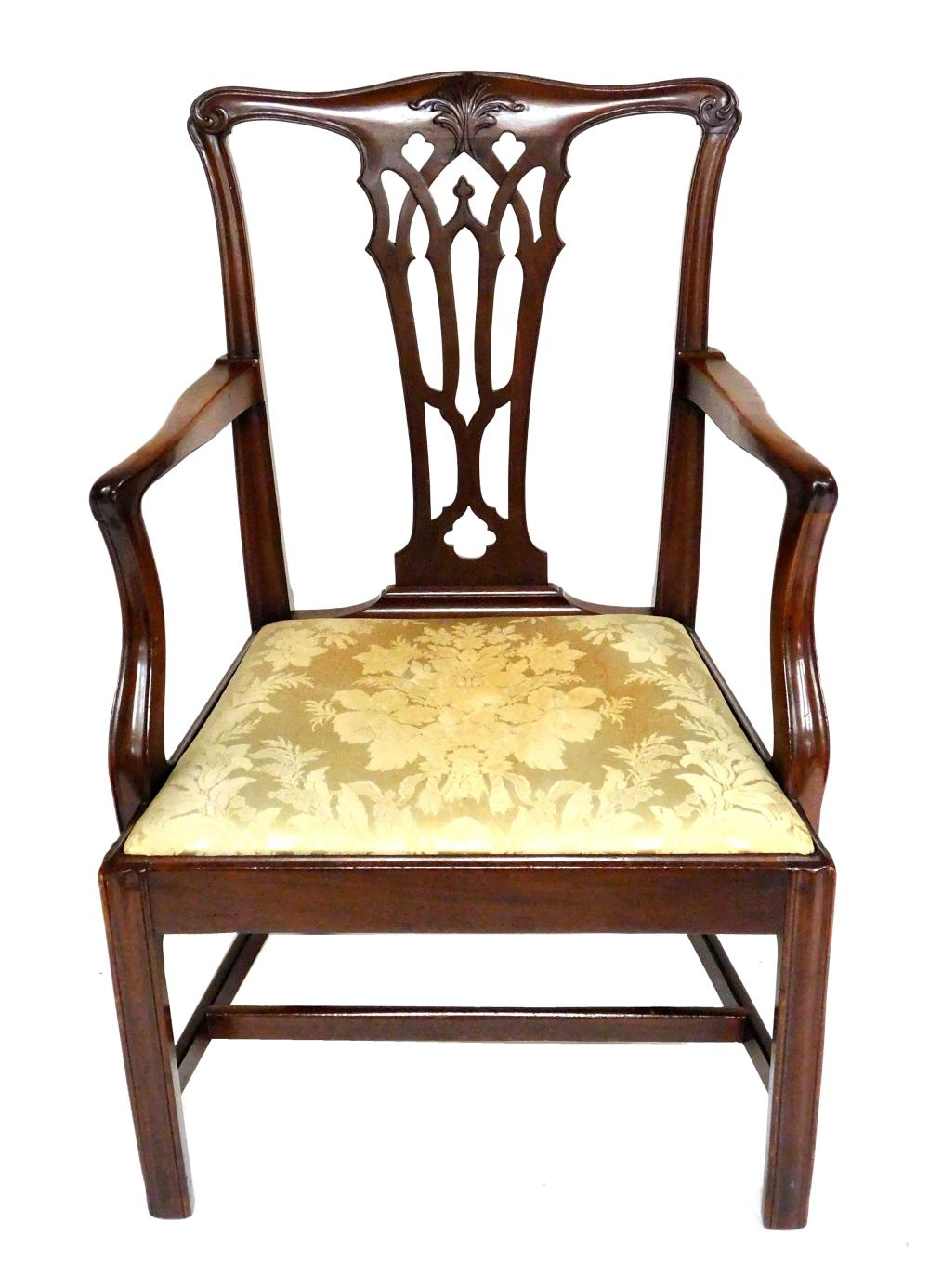 Chippendale armchair American late 18th C possibly Pennsylvania mahogany shaped