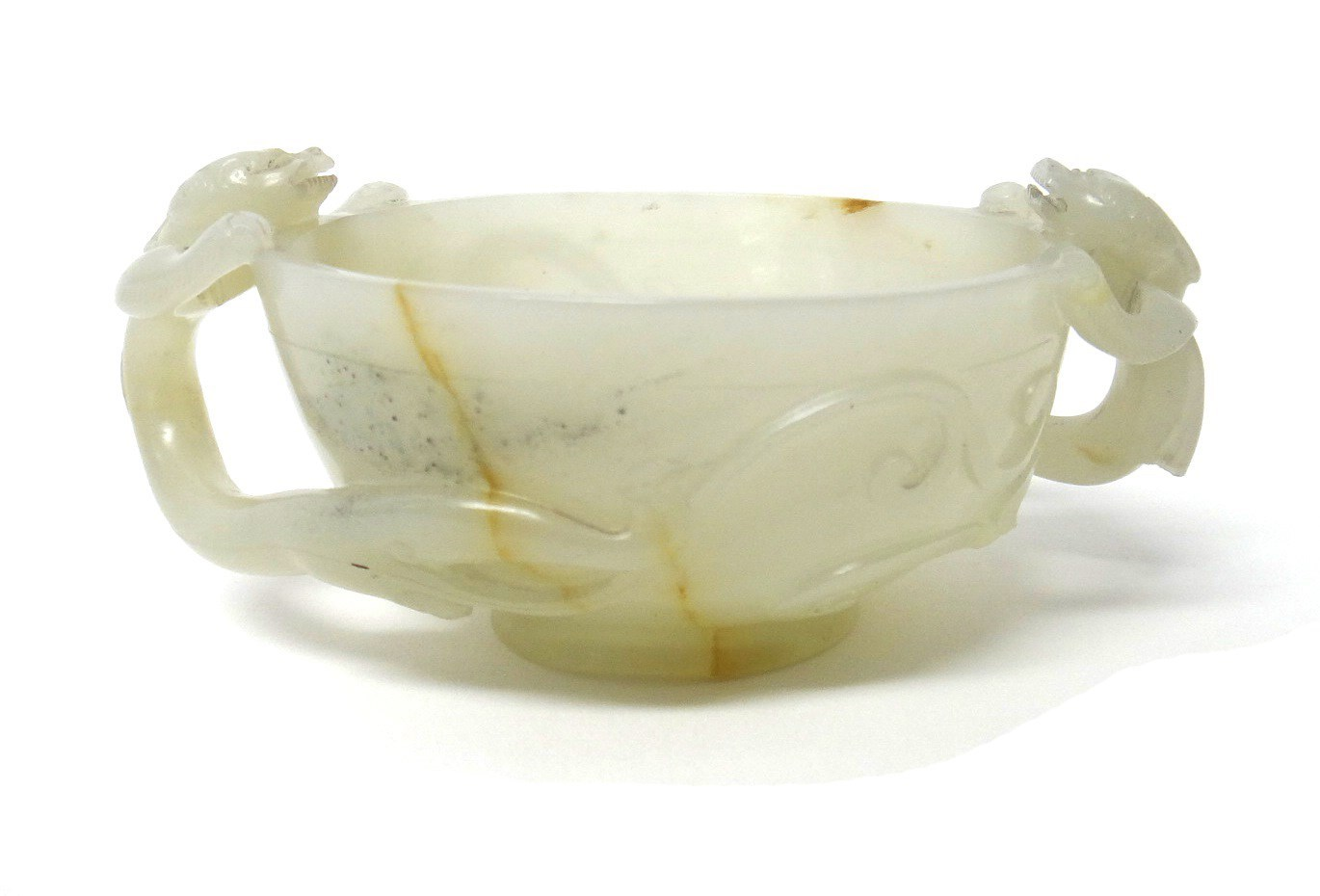 A Chinese white jade libation cup probably 18th century the