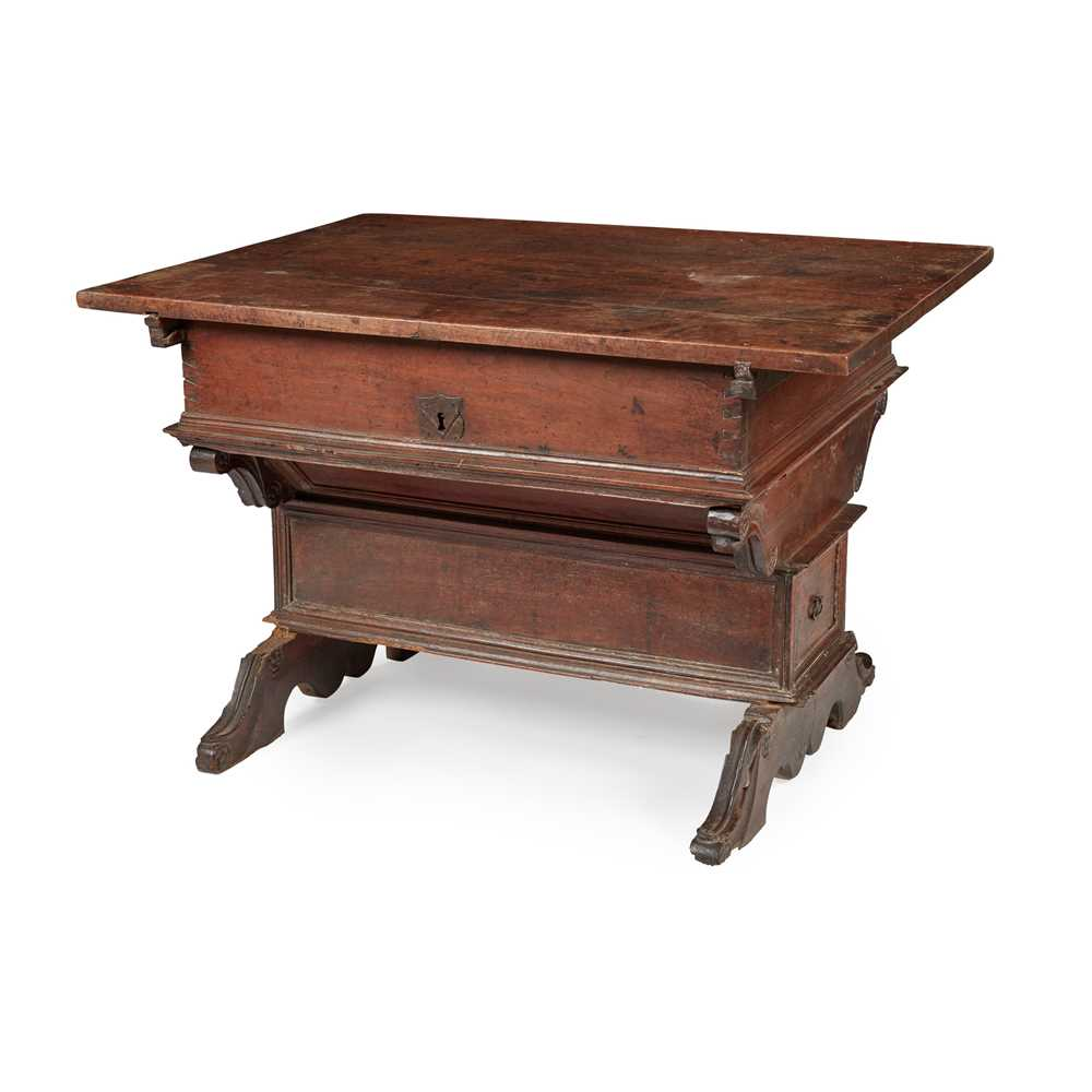SOUTH GERMAN SWISS WALNUT RENT TABLE 17TH CENTURY the sliding