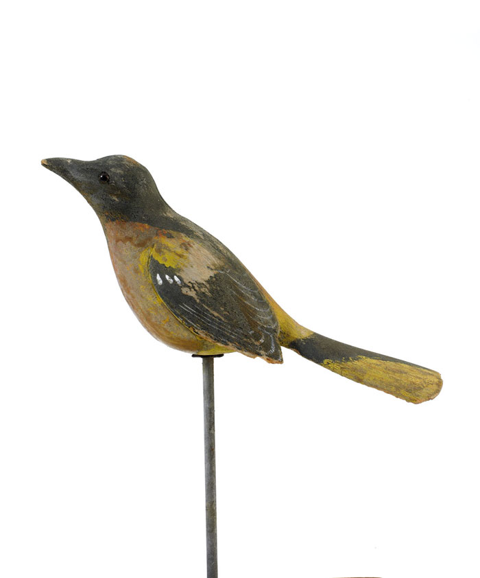 AMERICAN CARVED AND PAINTED ROBIN RED BREAST LATE NINETEENTH EARLY