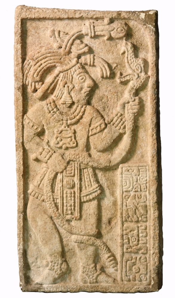 MESO AMERICAN CARVED STONE PANEL Important Mayan Panel of a