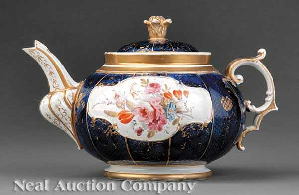 A Mason s Ironstone Teapot c 1813 15 cobalt basket