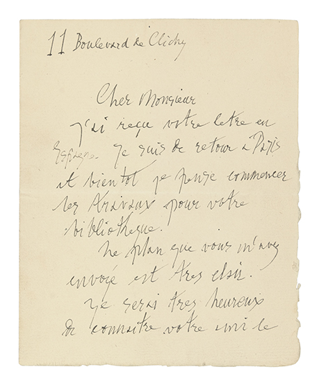 THE CUBIST BEGINS WORK ARTISTS PICASSO PABLO Autograph Letter Signed