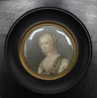 Antique Signed Miniature Portrait of a Woman Antique Signed Miniature