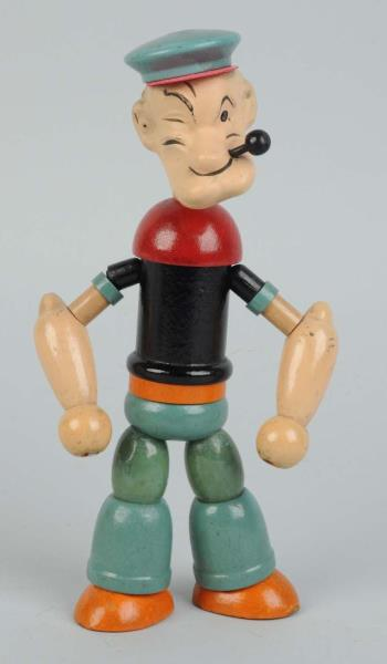 Popeye Wood Jointed Doll Composition head Circa 1935 Original celluloid