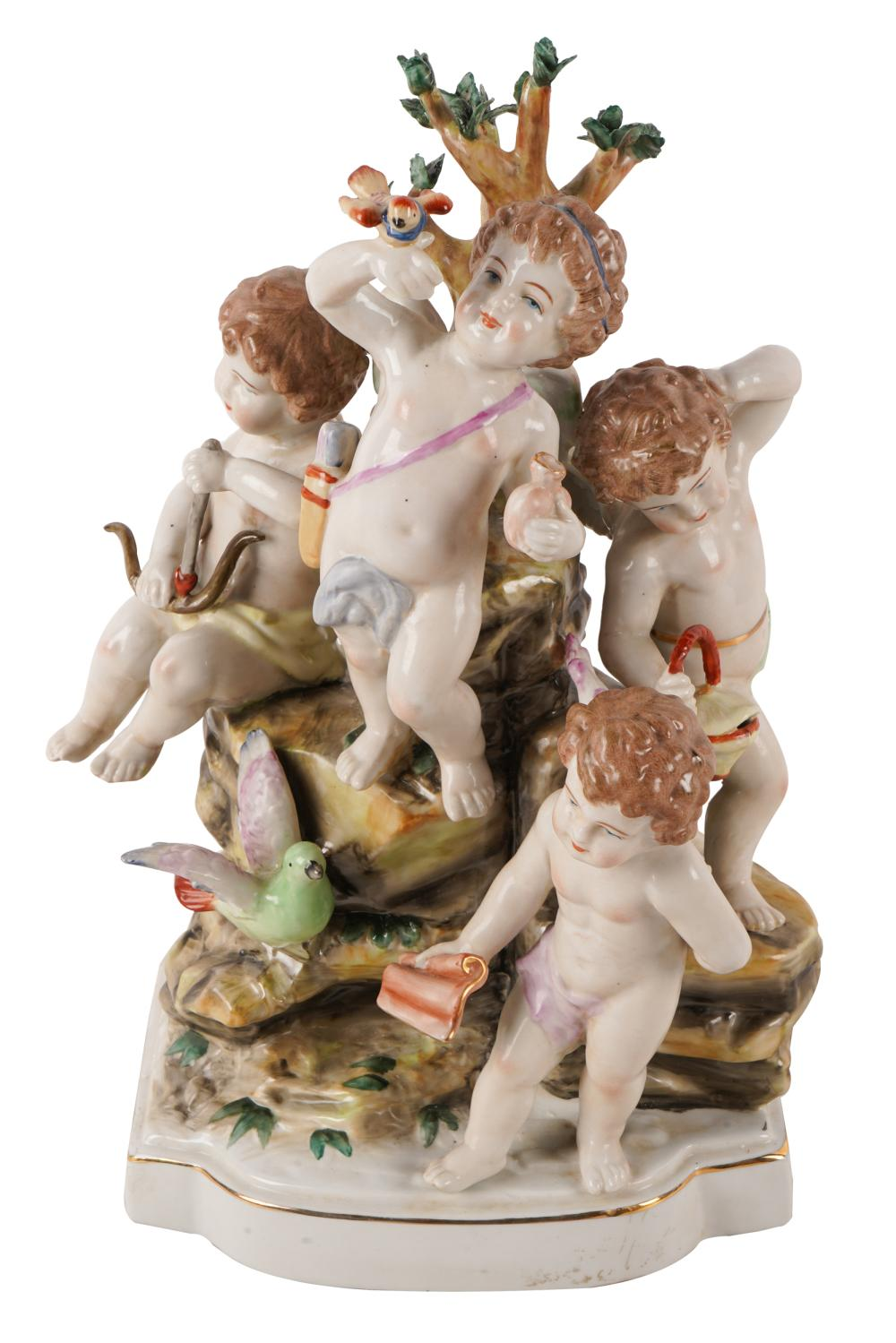 MEISSEN PORCELAIN FIGURAL GROUPwith blue mark depicting four cherubs Provenance