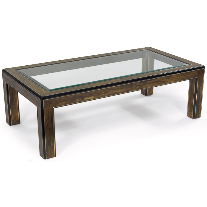 Bernhard Rhone for Mastercraft coffee table large rectangularwood form with