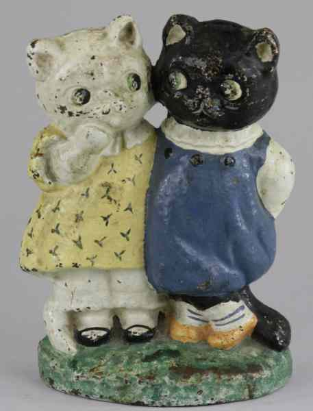 TWIN KITTENS DOORSTOP Hubley Grace Drayton Design colorful depiction of
