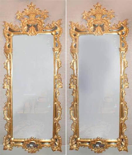 Pair of Transitional Louis XV XVI Style Painted Mirrors Estimate