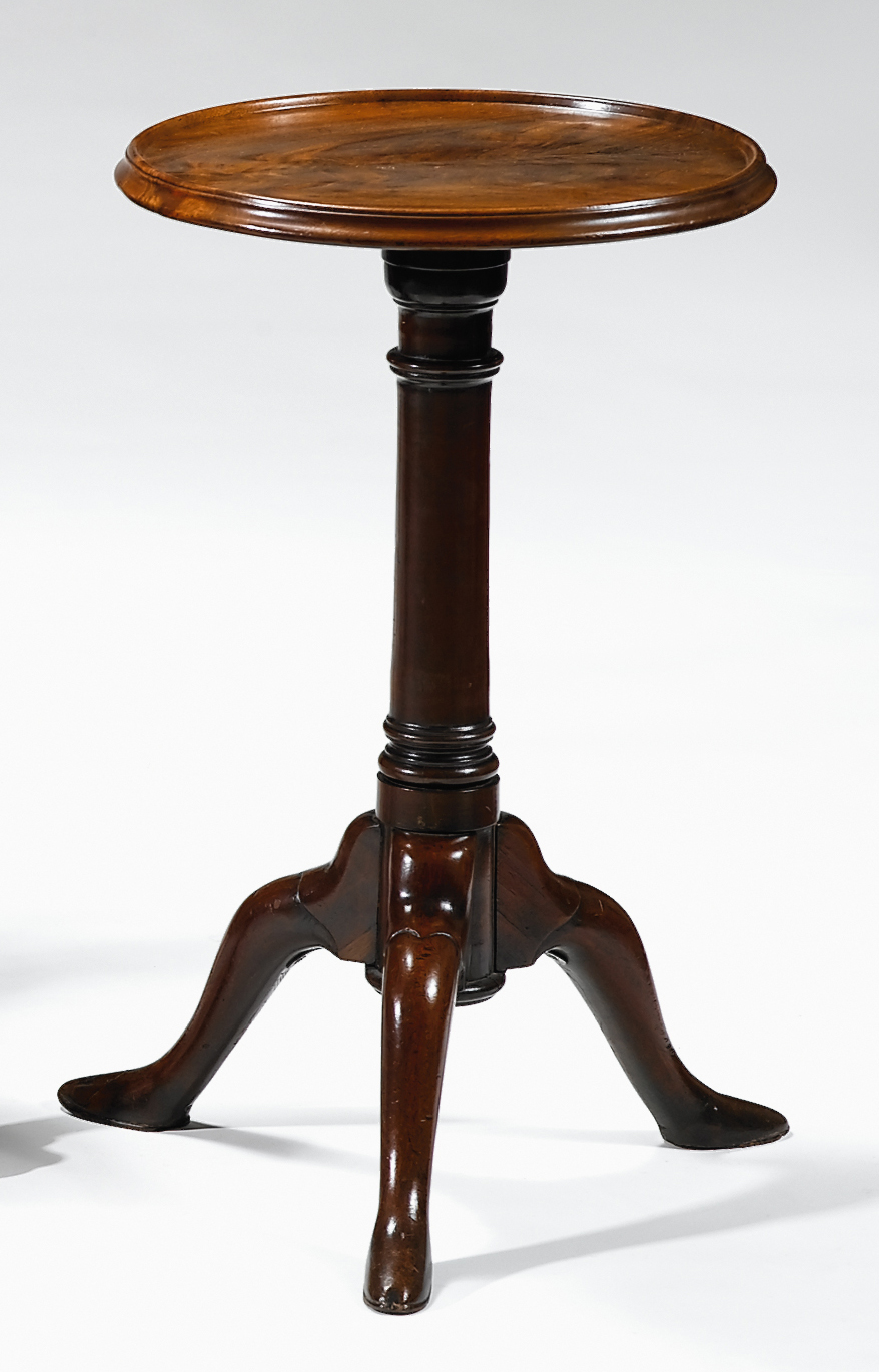 George II mahogany candlestand mid 18th century With a circular