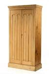 WARDROBE Continental pine two door wardrobe Molded top over two