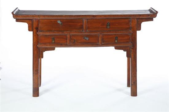 ALTAR TABLE Chinese Shandong Province late 19th century hardwood Two