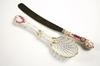 SUGAR SPOON AND KNIFE HANDLE Two piece lot includes a
