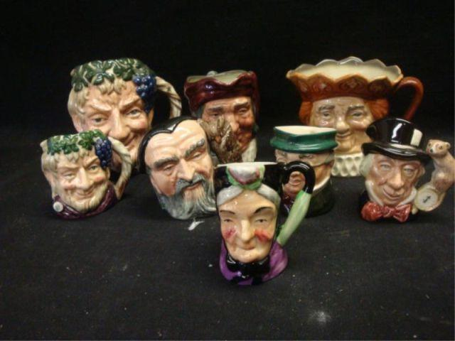 ROYAL DOULTON 8 Medium Small Tobies Merlin Mad Hatter Bacchus