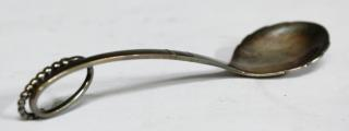Georg Jensen Sterling Blossom Serving Spoon With a coiling bead