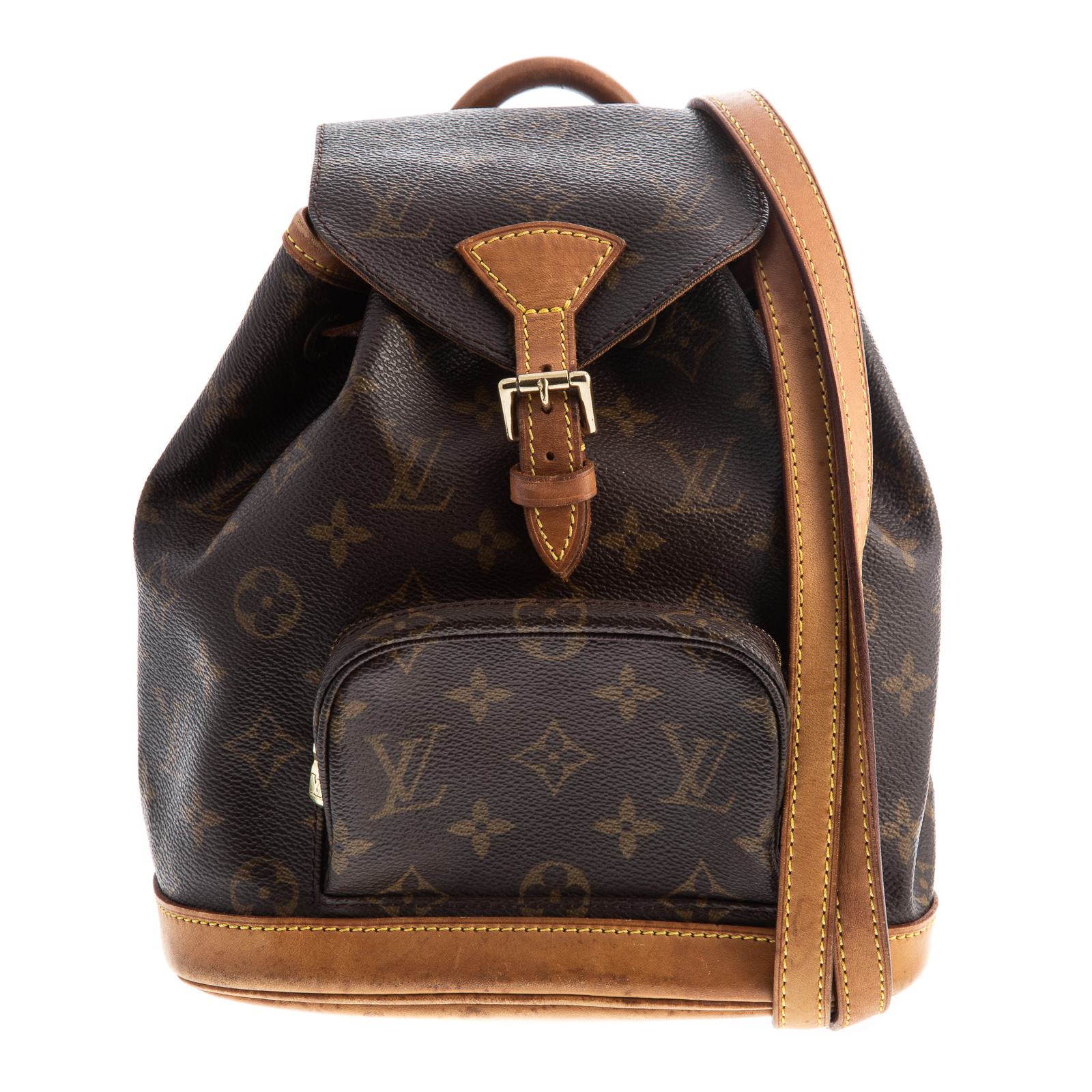 A LOUIS VUITTON MONTSOURIS PM BACKPACK A brown and tan