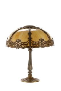 American Art Nouveau Style Slag Glass Table Lamp American first