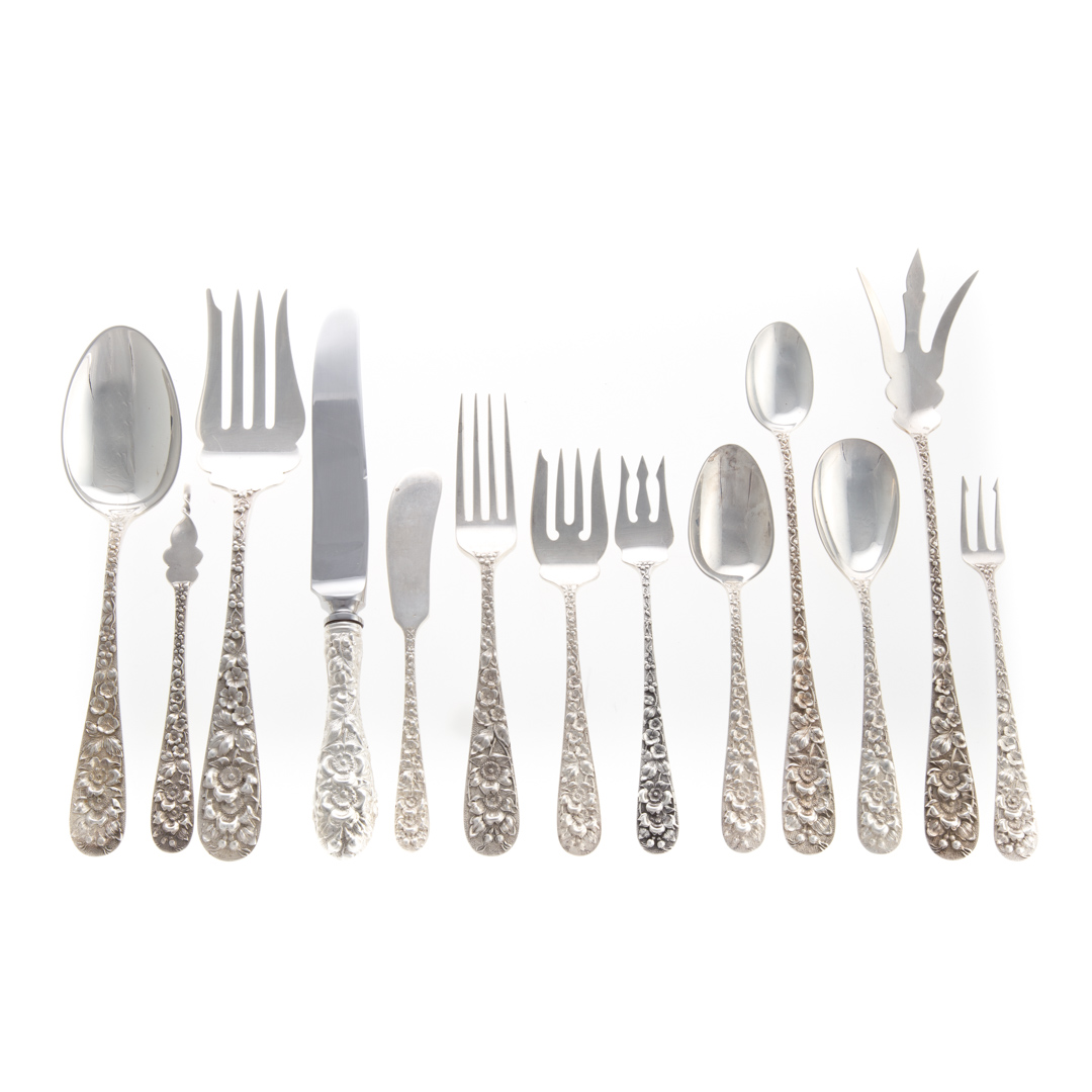 Stieff Forget Me Not sterling 87 pc flatware comprising 12