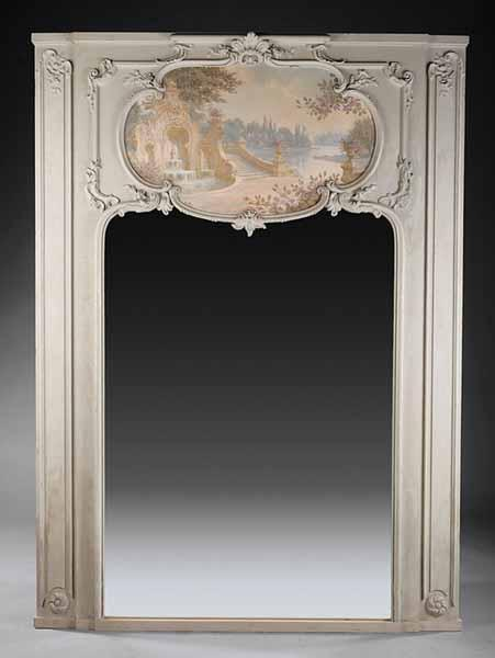 A Louis XV Style Trumeau Mirror late 19th c the
