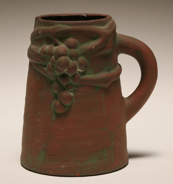 Peters Reed Moss Aztec art pottery tankard designed by Frank