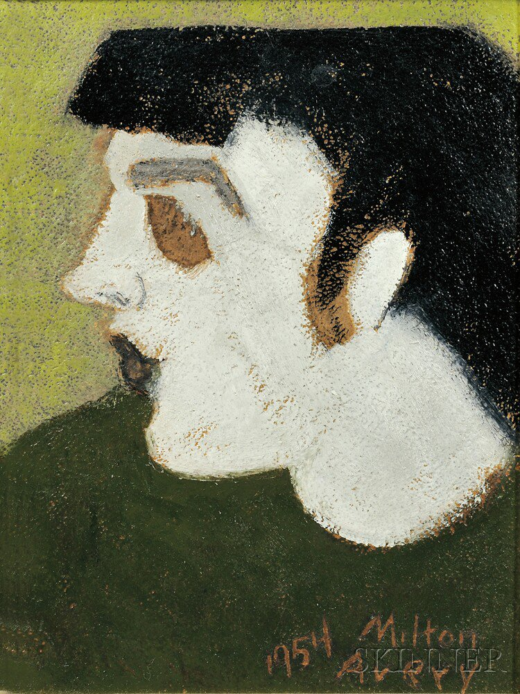 Milton Avery American 1885 1965 Pale Profile Signed and dated