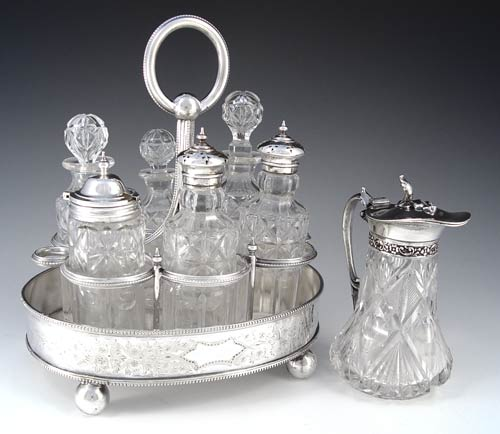 MAPPIN BROS SILVER PLATE CASTOR SET Silver plate stand with