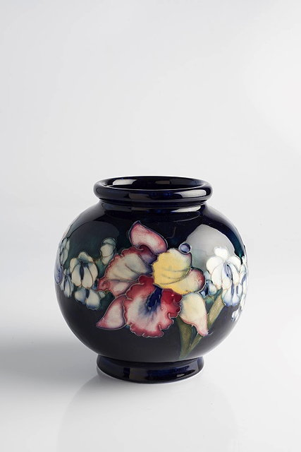 William Moorcroft British 1872 1945 Orchid vaseunderglaze blue WM initials