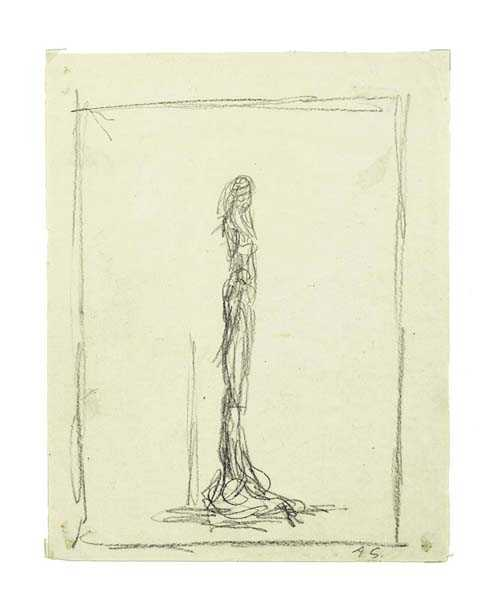 GIACOMETTI ALBERTO Stampa 1901 1966 Chur Standing figure Pencil on