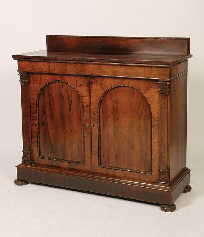 A WILLIAM IV ROSEWOOD CHIFFONIER the rectangular top with a