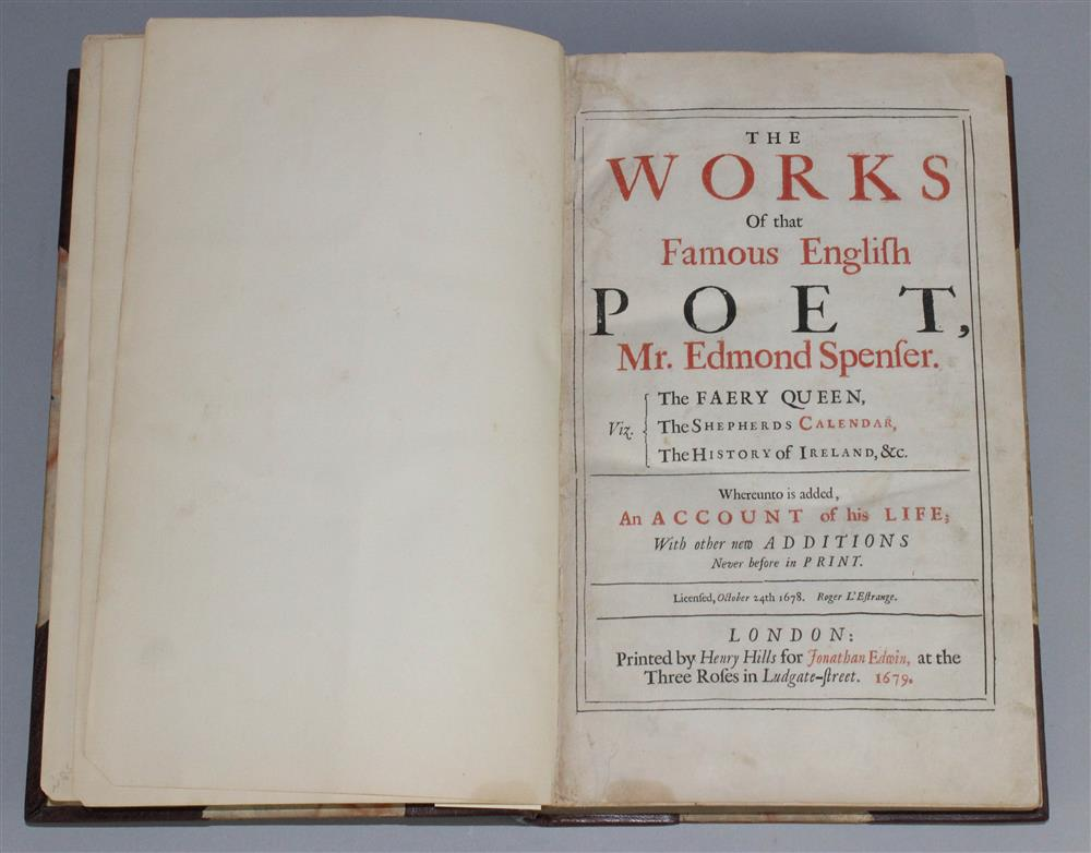 SPENSER EDMOND THE WORKS OF THE FAMOUS ENGLISH POET MR