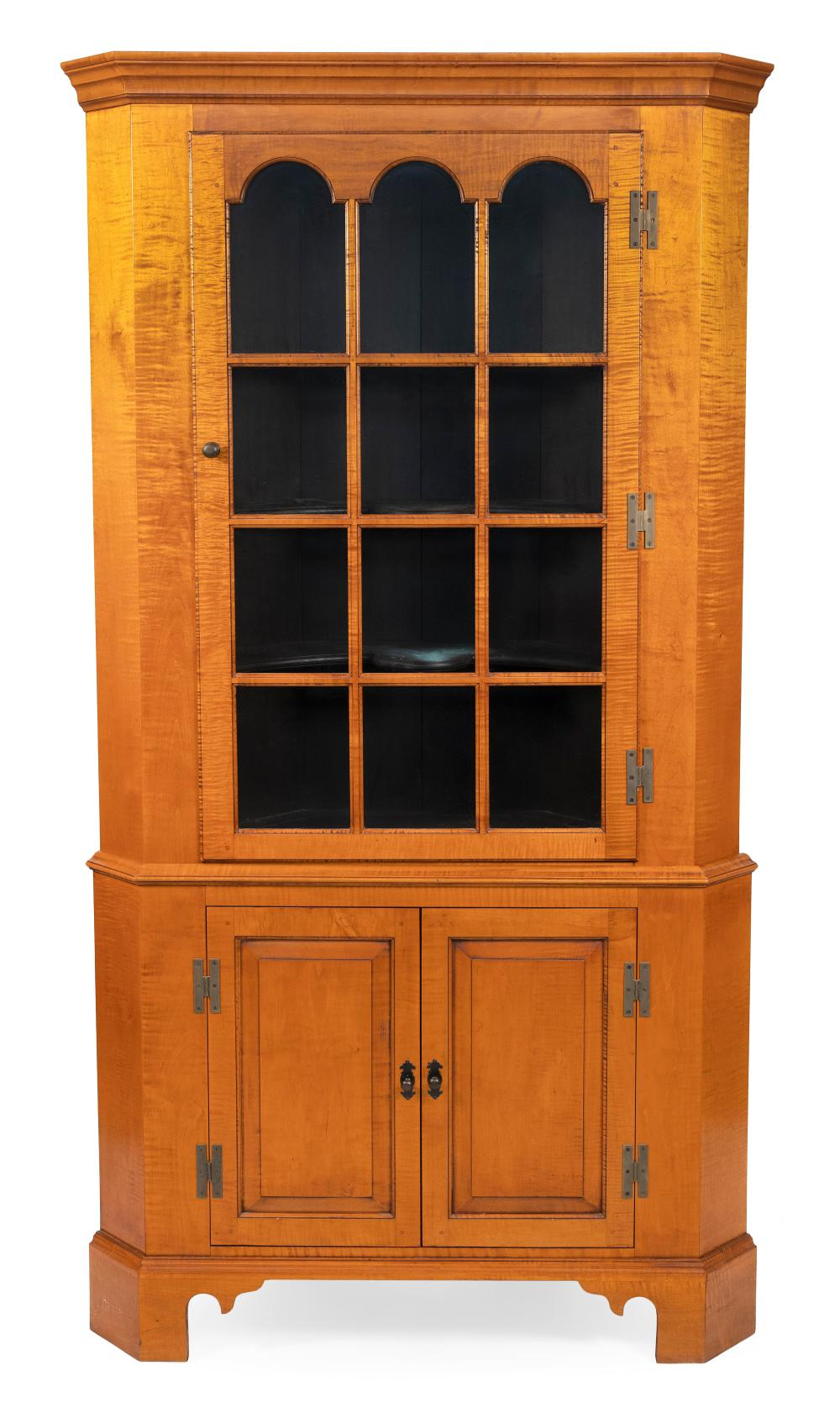 ELDRED WHEELER TWO PART CORNER CUPBOARD MASSACHUSETTS 20TH CENTURY HEIGHT