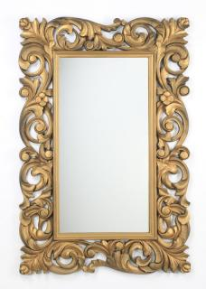 Rococo inspired carved mirror 39 x 60 Gilt mirror in