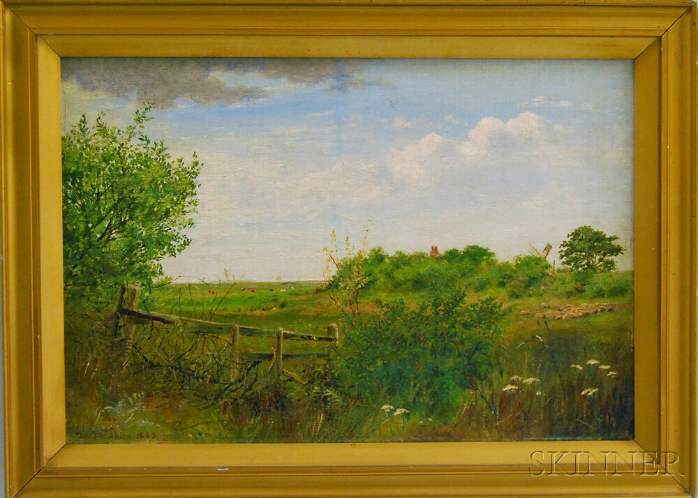 Miller Smith British fl 1885 1920 Seaside Meadow with Grazing