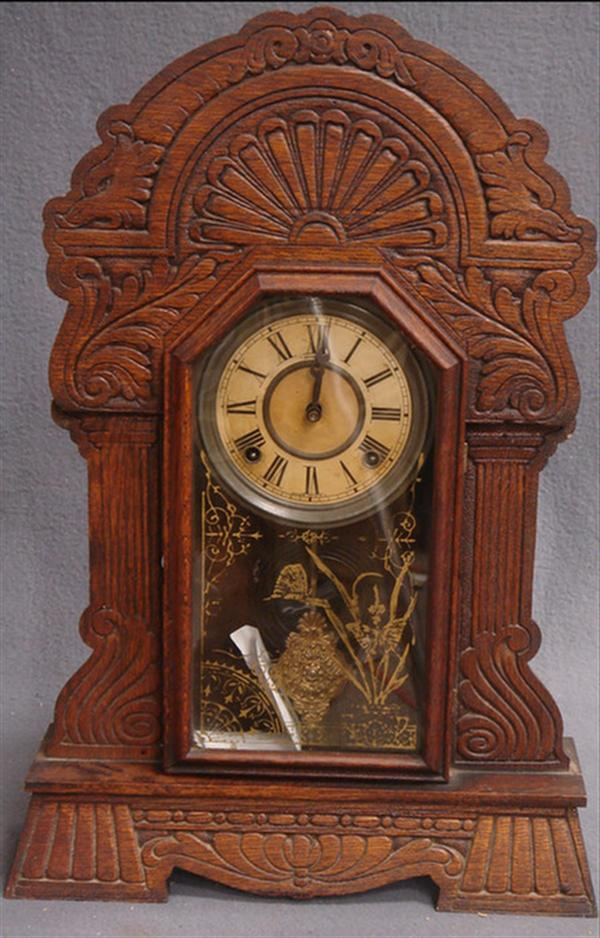 Sessions oak gingerbread clock key pendulum 24 high good original