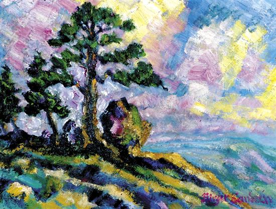 Birger Sandzen circle of Kansas Colorado 1871 1954 VIBRANT LANDSCAPE