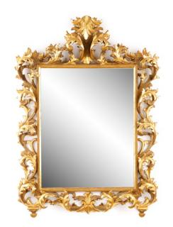 Elaborate Acanthine Giltwood Wall Mirror Continental late 20th century An