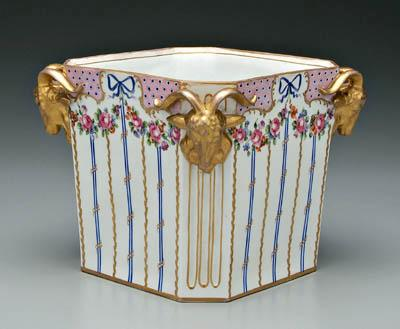 S egrave vres porcelain planter hand painted floral bouquets with