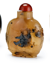 Chinese cameo agate snuff bottle 19th century Of ovoid form