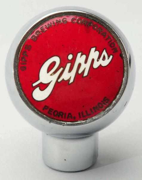 Gipps Beer Tap Knob Bright face with slight scratching and