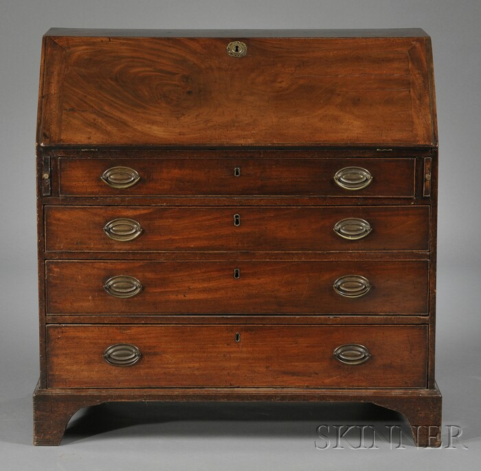 English Mahogany Slant lid Desk early 19th century of typical