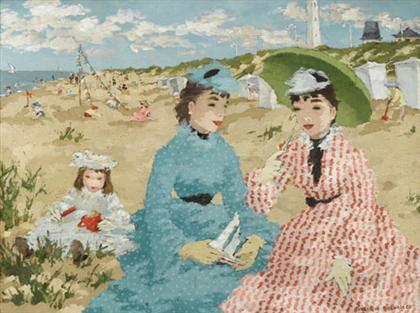 SUZANNE EISENDIECK german 1908 1998 ON THE BEACH Signed SUZANNE