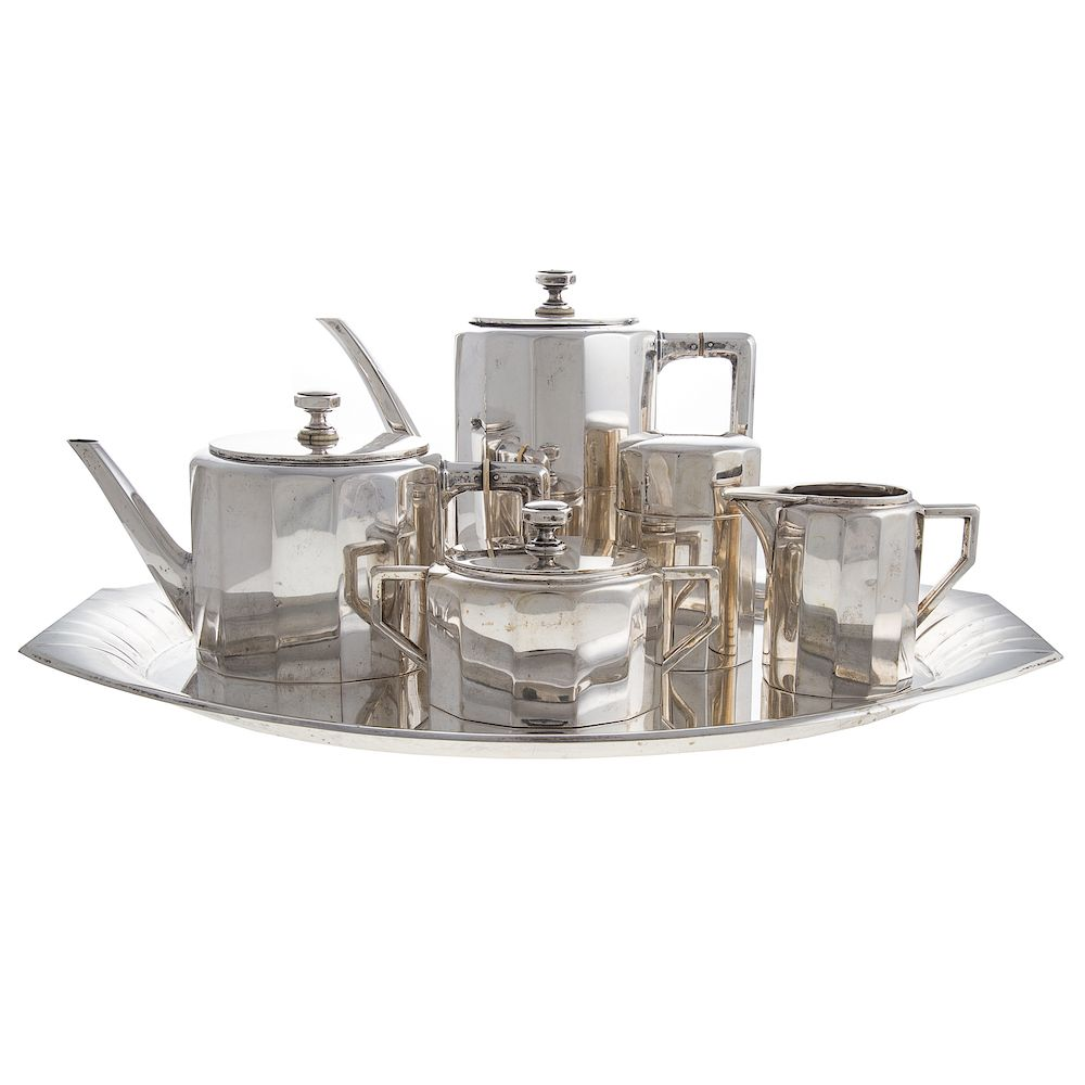 Art Deco Silver 4 piece Coffee Tea Service German silver