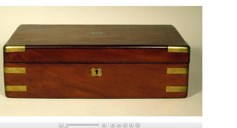 Victorian mahogany brass bound writing slopemid 19th century