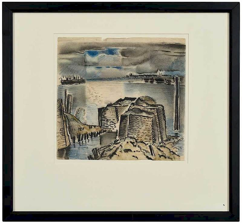 Will Henry Stevens North Carolina Louisiana 1881 1949 Harbor Scene